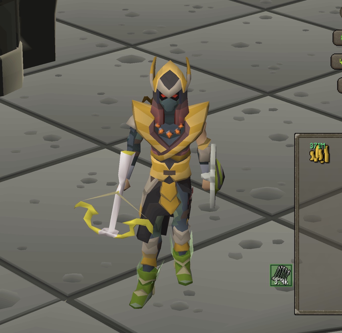 Adil's OSRS character in full Masori